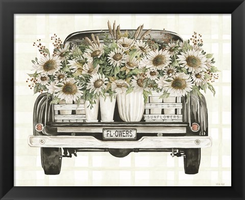 Framed Sunflower Truck Print