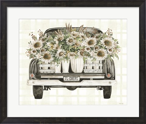 Framed Sunflower Truck Print