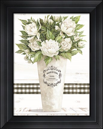 Framed White Peonies Print