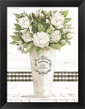 Framed White Peonies Print