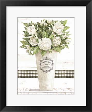 Framed White Peonies Print