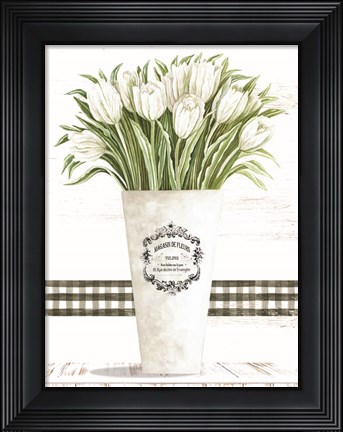 Framed White Tulips Print