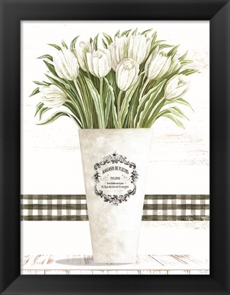 Framed White Tulips Print