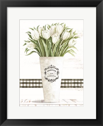 Framed White Tulips Print