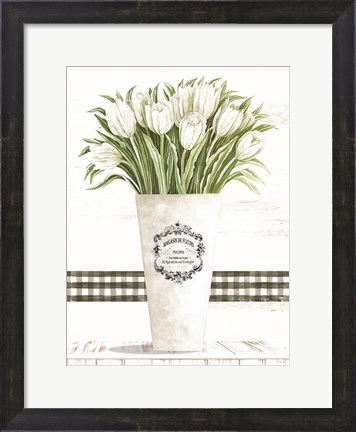 Framed White Tulips Print