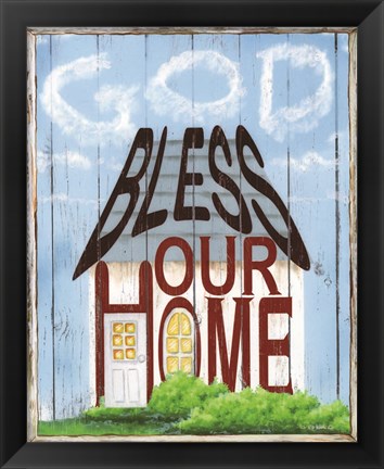 Framed God Bless Our Home Print