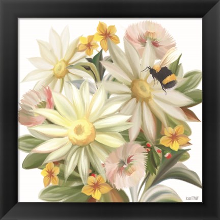 Framed Sunny Floral and Bee Print