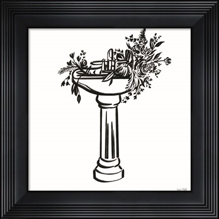 Framed Vintage Floral Sink Print