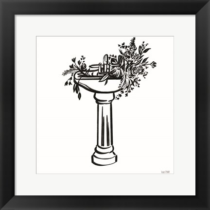 Framed Vintage Floral Sink Print