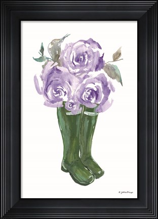 Framed Rain and Roses Print