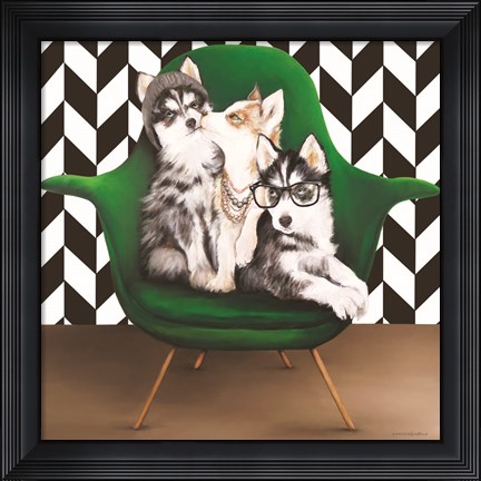 Framed Hipster, Sister and Mister Print