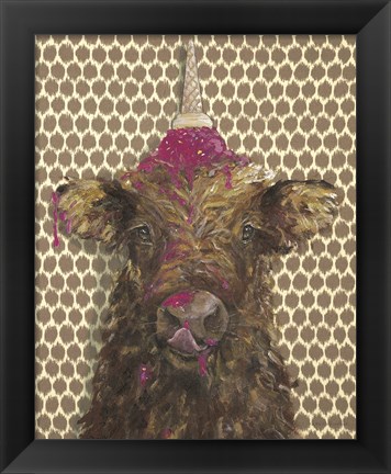 Framed Cow Lick Print