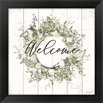 Framed Welcome Wreath Print