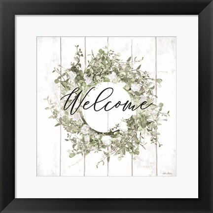 Framed Welcome Wreath Print