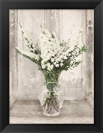 Framed Bridal Veil Flowers Print