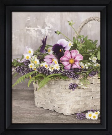 Framed Fresh Garden Basket Print