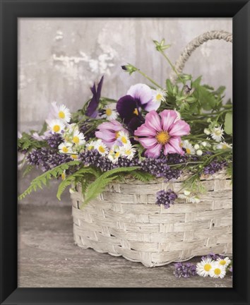 Framed Fresh Garden Basket Print