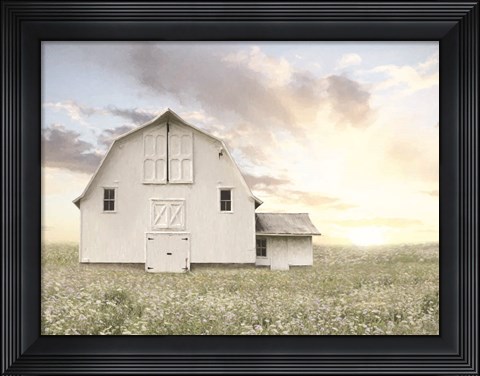 Framed White Summer Barn Print