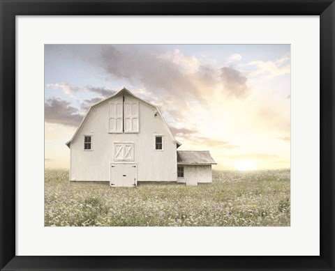 Framed White Summer Barn Print