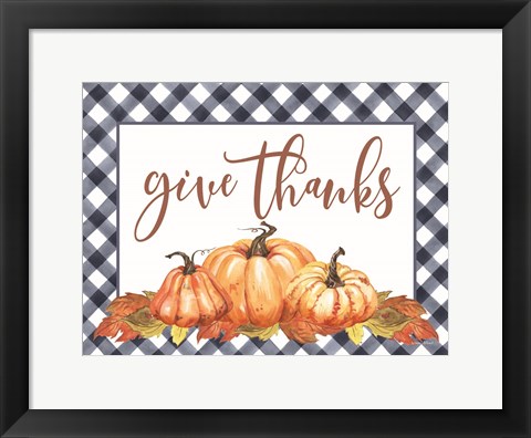 Framed Give Thanks Print