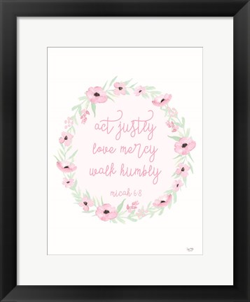 Framed Act Justly Print