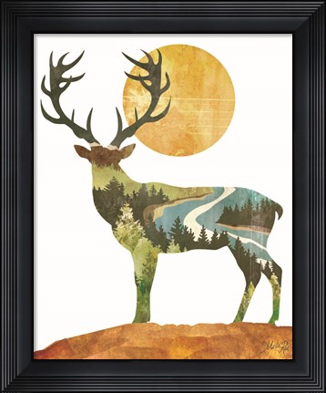 Framed Forest Deer Print