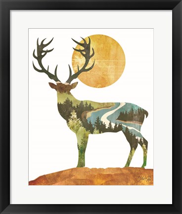 Framed Forest Deer Print