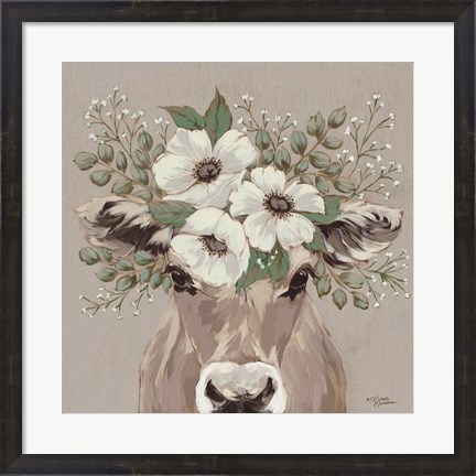 Framed Flora the Jersey Cow Print