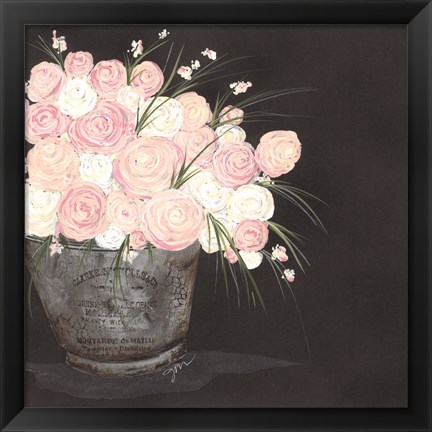 Framed Ranunculus Spray Pink Print