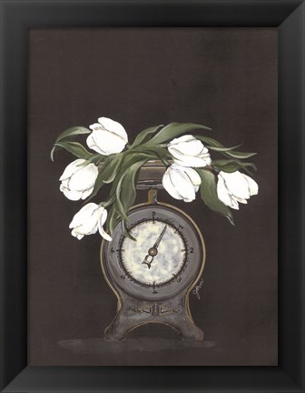 Framed Vintage Scale with Tulips Print