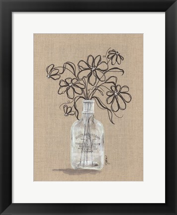 Framed Sketchy Floral 1 Print