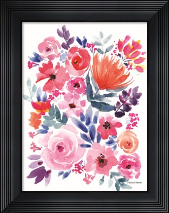 Framed Vibrant Flowers I Print