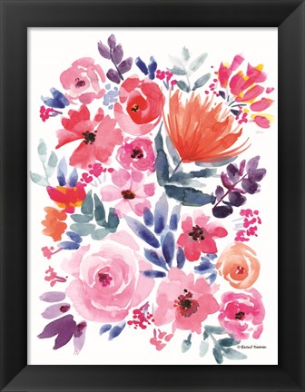 Framed Vibrant Flowers I Print