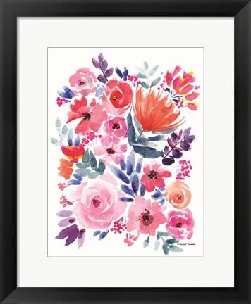 Framed Vibrant Flowers I Print