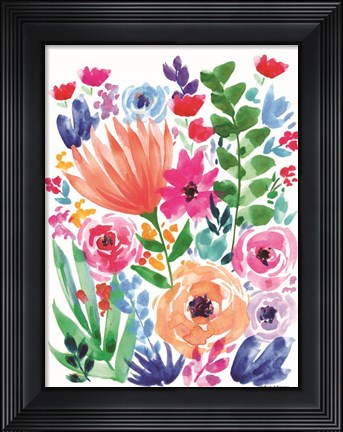 Framed Vibrant Flowers II Print