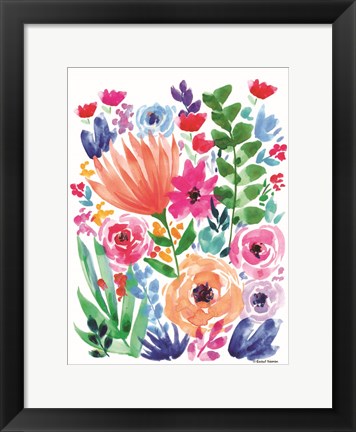 Framed Vibrant Flowers II Print