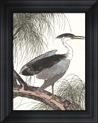 Framed Perched Heron Print
