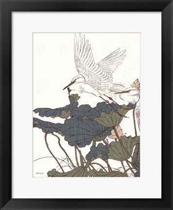 Framed Egret in Flight Print