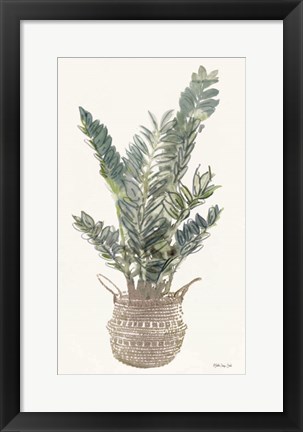Framed Foliage in Woven Pot 1 Print