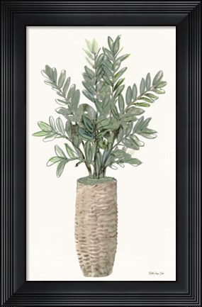 Framed Foliage in Woven Pot 2 Print