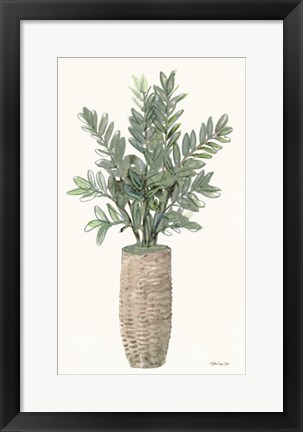 Framed Foliage in Woven Pot 2 Print