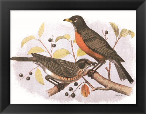 Framed Birds and Berries Print