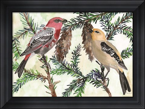 Framed Bird and Branch Duet Print
