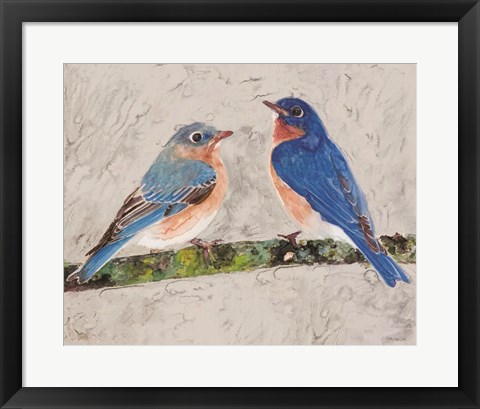 Framed Eastern Bluebirds 2 Print