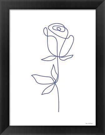 Framed One Line Flower I Print