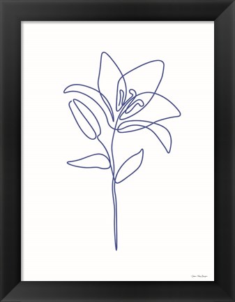 Framed One Line Flower II Print