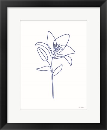 Framed One Line Flower II Print