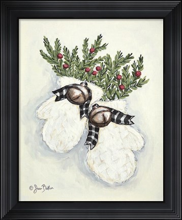 Framed Jingle Bell Mittens Print