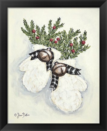 Framed Jingle Bell Mittens Print