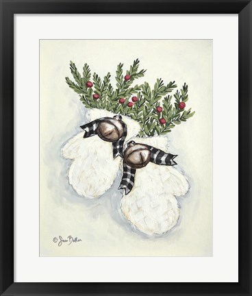 Framed Jingle Bell Mittens Print